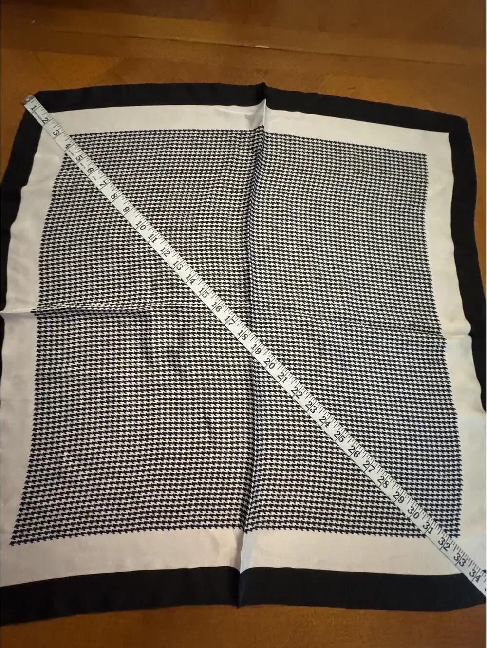Black and White Houndstooth Pattern Square Scarf